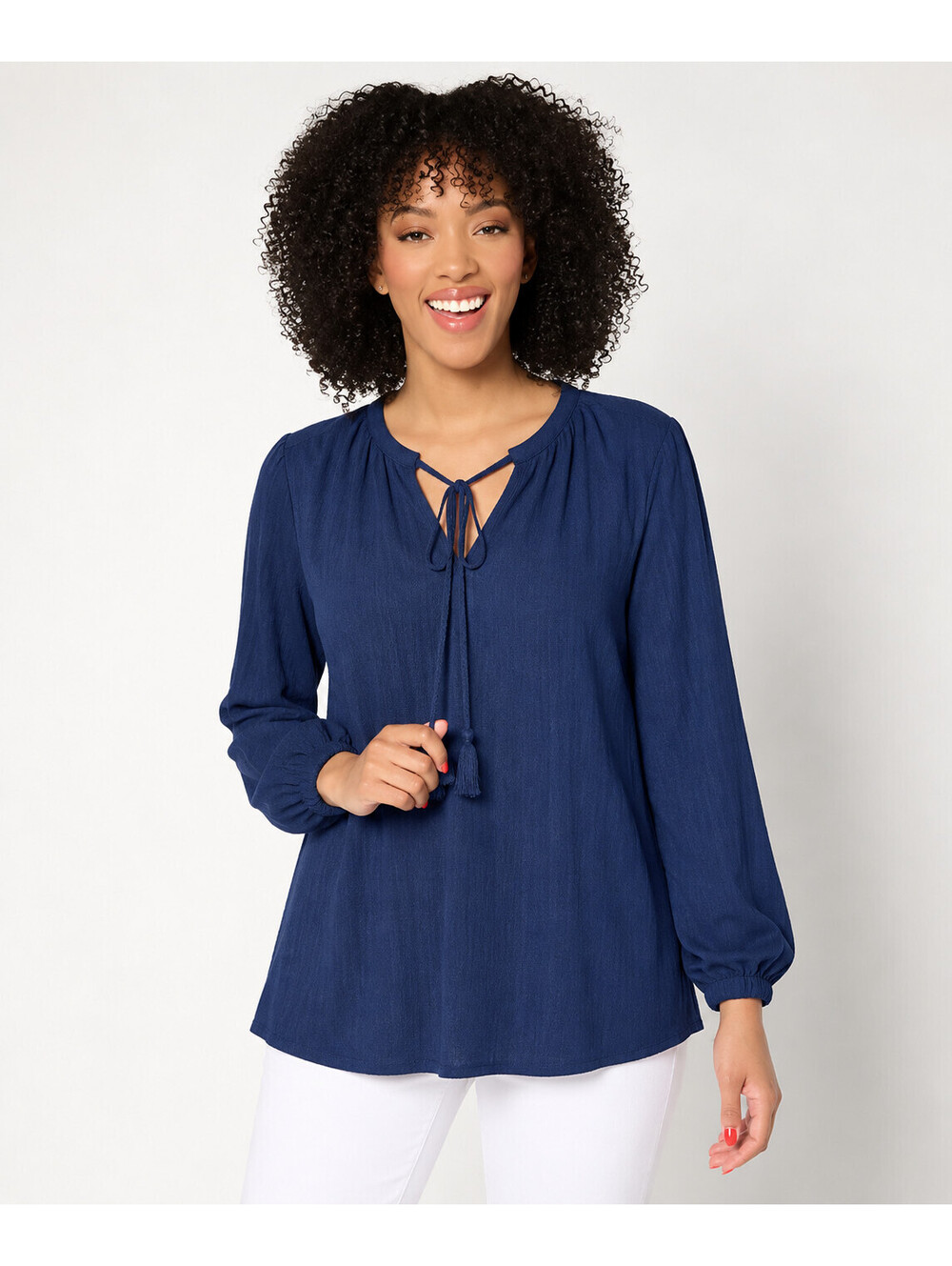 Belle by Kim Gravel Packabelle Gotta Getaway Tassel Top Twilight, Size Small
